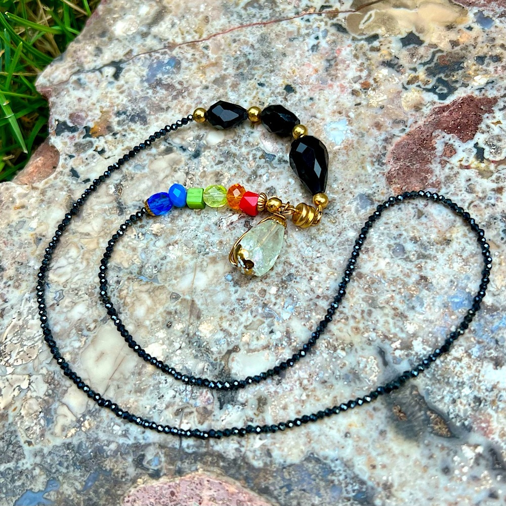Handmade crystal Chakra choker necklace